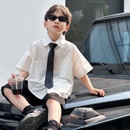 Boys' new JK simple uniform suit, white shirt, host flower boy dress, performance costume for kids