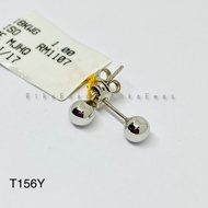 Emas Putih 750（18k）Subang Tiara Licin Whie Gold 750 Earring