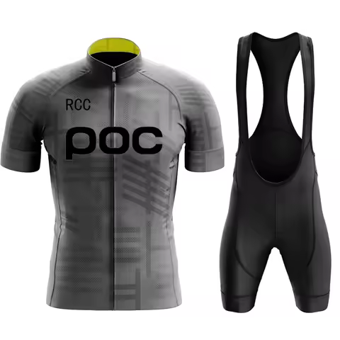 RCC POC Cycling Jersey Set Summer Men Cycling Wear Mountain Bicycle Clothing MTB Bike Riding Clothes