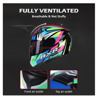Motorcycle Racing Full Face Helmet 46 Project Sport Helmet Built-in Sun Visor Topi