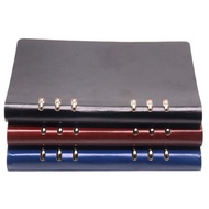A5 Notebook 6 Holes PU Leather Cover Notebook Loose Pocket Leather Refillable Notebook Binder Rings