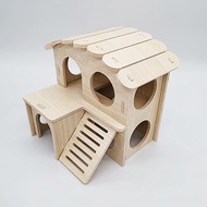 Ayunan hamster, buaian, sarang kecil, rumah kayu padu, sarang tidur hamster, vila hamster emas, beka