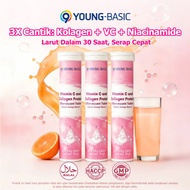 9YOUNG-BASIC Collagen Vitamin C Effervescent Tablets, 3-in-1 Collagen + Vitamin C + Niacinamide | Mo