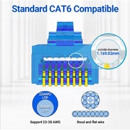 AMPCOM CAT6 RJ45 Pass Through Network Connectors EZ For Stranded UTP Cable