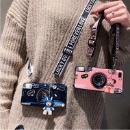 OPPO R11,R11 Plus,R11S,R11S Plus,R15,R15 Pro,R17,R17 Pro,R9,R9 Plus,R9S,R9S Plus Camera doll soft phone case+Lanyard