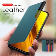 Auto Sleep Wake Up Smart View Magnetic Flip Case For Xiaomi Mi PocoPhone Poco X3 NFC Pro x3nfc Phone Case Redmi 9C 9A Redme Note 9S 10 9 8 Pro 8T Xiomi mi10 Mi 10 Pro Stand Phone Cover Casing