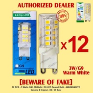 G9 Led Bulb Bulbs 3W 3 Watts WARM WHITE High Quality G9 Led Peanut Bulb Pin Light - 12 Pcs