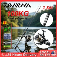 DAIWA Rod Fishing Set Combo Reel Spinning Rod Joran Pancing Set Reel Spinning BC Surf Reel