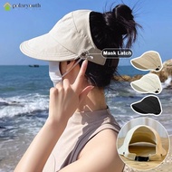 UV Protection Hat Fisherman Cap Summer Beach Sun Protection Hat Portable Foldable Wide Brim Hats Adjustable Half-brim Cap