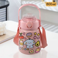 Zhejiang Children's Drinking Bottle Insulation Water Bottle with Straw 800ml - DJ-689 - Pink