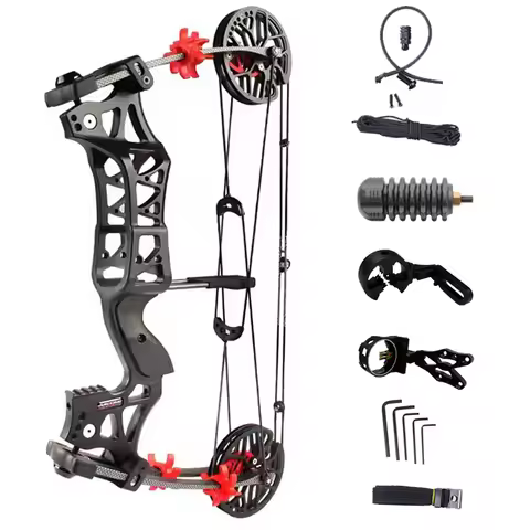Compound Bow Set Steel Ball Bow and Arrow Compound Pulley Bow 30-60 lbs Hunting Compound Bow Package