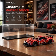 Clear Acrylic Display Case for Lego 42125 Ferrari 488 GTE Dustproof Vehicle Case Model Showcase