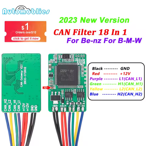 2023 NEW 18 In 1 CAN Filter for BMW x1/x3/x5 CAS4/FEM for MB W222/W204/W205/W447/W212/W246 Instrumen