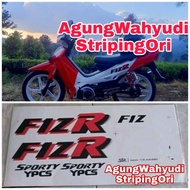 MERAH YAMAHA FIZ R MARLBORO MALBORO RED WHITE MOTORCYCLE BODY LIS STRIPING STICKERS FIZR F1ZR