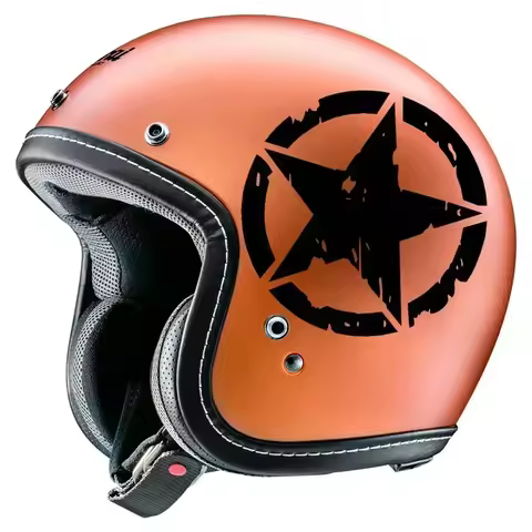 2pc Motorcycle five-pointed star Vinyl Sticker For Motor Helmet Decal Decor five-pointed star Sticke