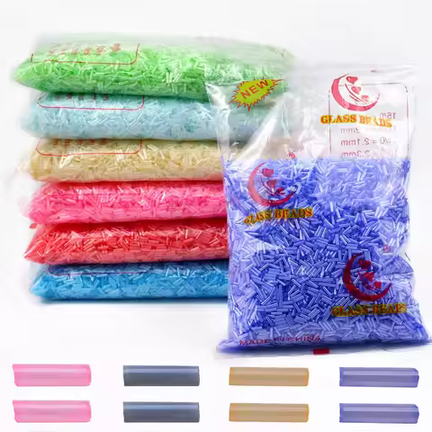 6×1mm Square Crystal Tube Beads Multicolor 450g Whole Pack Loose Beads For Jewelry Making Bracelets 