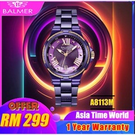 [Original] Balmer A8113M BRG-7 Elegance Sapphire Women Watch Purple Stainless Steel | Official Warranty