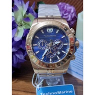 TechnoMarine GRAND Manta Ray Collection Men's Watch in Rose Gold&Blue Dial, 47