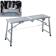 Folding Work Platform Height Adjustment 19-27"(H) Portable Steel Step Ladder Stool for Home, Office,