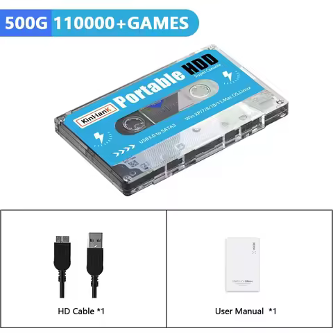 KINHANK Super Console 500G Gaming HDD 100000 Video Games 70 Emulators For DC/MAME/SS/NAOMI/PS2/PS1 P