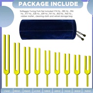 9pcs Tuning Forks Set - 174Hz, 285Hz, 396Hz, 417Hz, 528Hz, 639Hz, 741Hz, 852Hz, Silicone Mallet & St