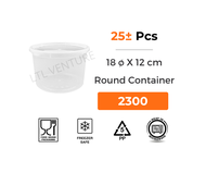 (25/30/50Pcs) R1000/R1200/R2300/R2500/R3000 Round Container PP Big Extra Large/Disposable Plastic Fo