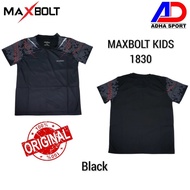 baju badminton kids maxbolt 1830 1886 black series jersey anak ori - black1830 140y