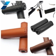 YOLO Cycling Leather Bicycle Grips Brown Retro Cycling Grip Vintage Bicycle Grips Road Bike Handlebars Cover City Bike Bicycle Parts Mountain Bike Folding Folding Bicycle Handlebar