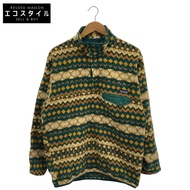 Patagonia 2015 年 25450 綠色 x 多色 墨西哥製造 輕便 Cinchilla 紐扣 T 字套頭抓絨套頭衫 M 碼 [二手]