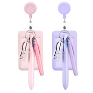 Nurse's Day Macaron Nurse Pen Set Retractable Badge Foldable Scissors Ballpoint Pen with Card Holder