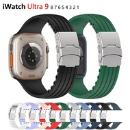 Silicone Strap Soft bracelet correa Band For Apple Watch ultra Ultra2 44mm 40mm 49mm 45mm 41mm 38mm 
