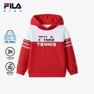 (105-130cm) FILA KIDS PERFORMANCE TENNIS Boy's Hooded Sweater in Red