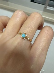 天然綠松石S925純銀鍍金戒指 Natural Turquoise 925 Sterling Silver Gold-Plated Ring,rings,Earrings, earring,brace