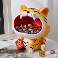 Creative Cartoon Tiger Lucky Cute Lucky Tiger Storage Hallway Living Room Home Ornaments Tiger Candy Key Storage Bucket