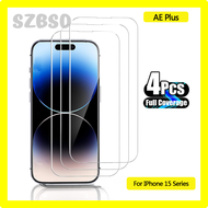 SZBSD 4Pcs 9H Full Cover Tempered Glass For IPhone 15 14 Pro Max 14 Plus Screen Protector for IPhone 11 12 13 Pro Max Protective Glass BSBSF