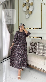 COD || Dress Monna Annisa || Dress Rayon Motif Panjang Terbaru || Daster Panjang Wanita Kekinian Vir