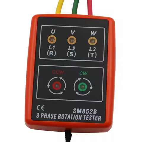 SM852B Phase Tester Current Voltage Detector Portable Three-Phase Electrical Phase Sequence Detector