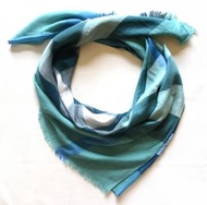 BURBERRY CASHMERE CHECK SCARF SILK SCARF SHEMAGH MODAL 4009393 200X90 CM 絲巾 圍巾 綠藍色 格子紋 Christmas Gif
