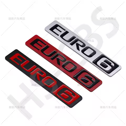 3D Metal EURO6 Emblem Badge EURO 6 Car Door Fender Trunk Body Stickers For Volvo FH420 FMX500 FMX330