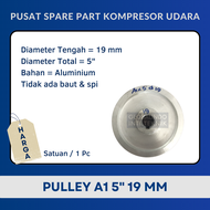 Puli Pully Pulley Dinamo Mesin Penggerak Kompresor Angin Aluminium A1 5 Inch 19 mm