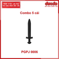 Combo of 5 swords for medieval soldiers (soldiers not included) - Mini Minifigures Assembling Toy Mo