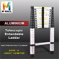 HIGH QUALITY ALUMINIUM TELESCOPIC EXTENDABLE LADDER 3.8METER WITH 13 STEPS Ladder Aluminium Ladder L