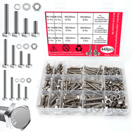 448PCS Stainless Steel Metric Bolt Assemblies M5 M6 M8 Nut and Bolt Set Flat Washers and Spring Wash
