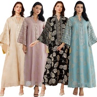 Hot-selling Cross-Border Middle Eastern Robe Long Skirt Muslim Women's Gauze Sequined Dress abaya Dr