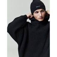 7KPC ESSENTIALS HHH Waffle Sweater Casual Loose Hooded Sweater Men Winter