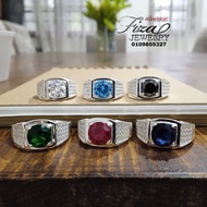 cincin lelaki permata silver 925, cincin perak lelaki permata, silver 925 men ring zircon, cincin perak batu permata