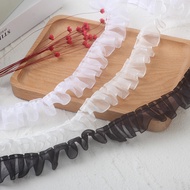 5m Chiffon Ruffles Pleated Gathered Mesh Lace Trim Multicolor Terylene Ribbon Handmade Craft Fluffy 