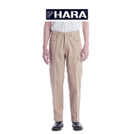 [ส่งฟรี] Hara ฮาร่า ของแท้  Original Regular Fit กางเกงขายาวทรงคารโก้ ทรงกระบอกขาตรง  สีกากี สีไม่ตก