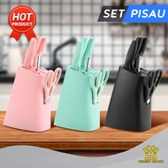 Kitchen Knife Set 6 in 1 Dengan Wadah | Pisau Dapur | COD