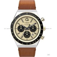 TIMEX TW2W64400 Q Timex Chronograph Quartz 40mm Leather Gold Brown
